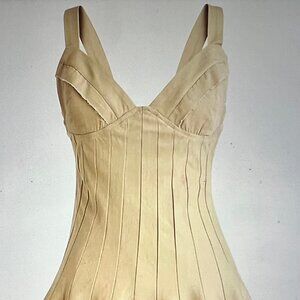 Flared mini dress in stretch chino NWT